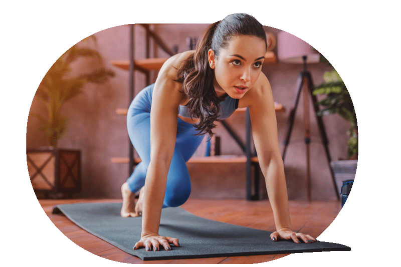 Girl doing exercise on mat